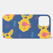 音楽魚の漫画のシームレスなヴィンテージパターン Case-Mate iPhoneケース (裏面 (横))
