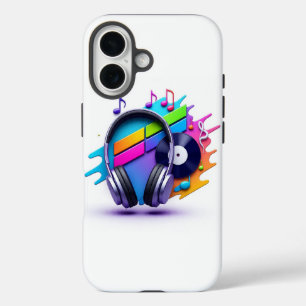 音楽鮮やかビデオ電話ケース – Vinyl art iPhone 16ケース