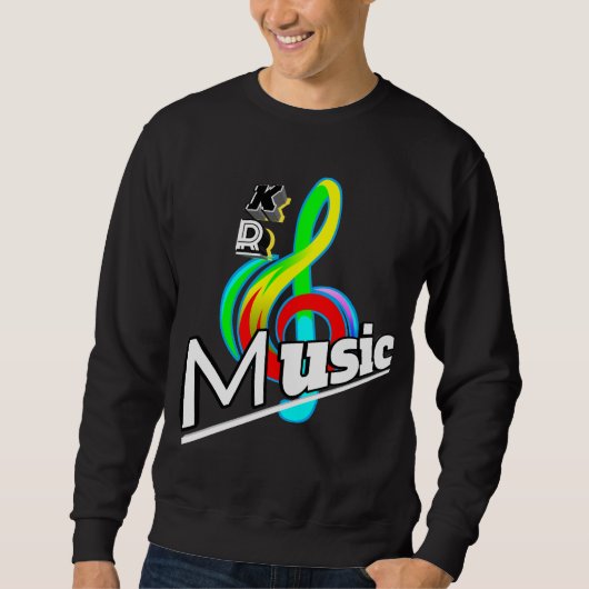 "音楽鮮やかロゴTシャツ – 音楽に最適 スウェットシャツ (正面)