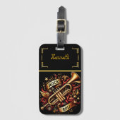 音楽鮮やか愛好家のためのトランペット ラゲッジタグ (正面縦)