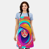 音楽鮮やか流れ エプロン (着用した状態)