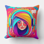 音楽鮮やか流れ クッション (正面)