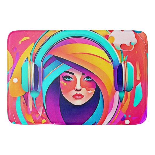 音楽鮮やか流れ バスマット (正面)