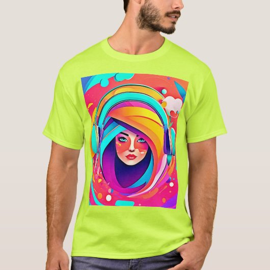 音楽鮮やか流れ Tシャツ (正面)