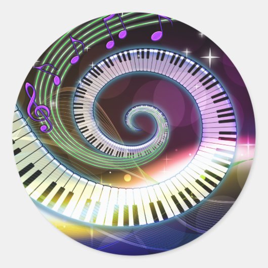 音楽1のシール ラウンドシール (正面)