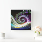 音楽1クロック スクエア壁時計 (ホーム)