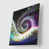 音楽1クロック スクエア壁時計 (傾斜)