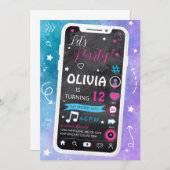 音楽10代のスター誕生日 招待状 (正面/裏面)