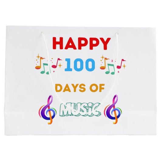 音楽100日おめでとう ラージペーパーバッグ (裏面)