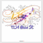 音楽(ばちゃばちゃ)跳ねるメールボックスのシール シール (シート)