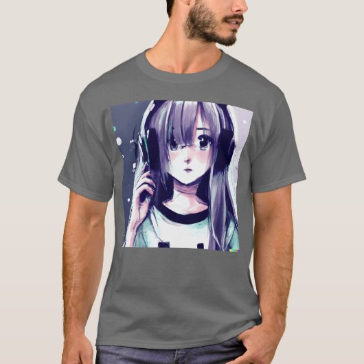 音楽 アニメ ナチュラル かわいい 女子 Tシャツ (正面)