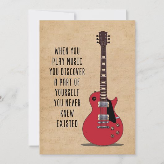 音楽 アート 演奏中 招待状 (正面)