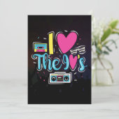 音楽 アート 90年代 レトロ カセット パーティー 招待状 (スタンド正面)