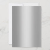 音楽 ウェディング パーティー エレガント ネイビー & シルバー 招待状 (裏面)