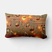 音楽、エレガント金ゴールド、ブロンズ色の時間 ランバークッション (裏面)