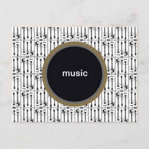 音楽、ギター ポストカード