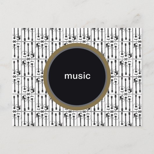音楽、ギター ポストカード (正面)