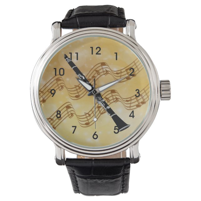 音楽 – クラリネットデザイン 腕時計 (正面)