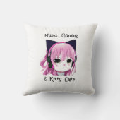 音楽、ゲーム、猫たち |アニメガール クッション (裏面)