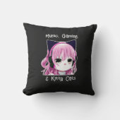 音楽、ゲーム、猫たち |アニメガール クッション (正面)