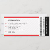 音楽　コンサートチケット　週末の予定　学士 招待状 (裏面)