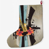 音楽、サクソフォーン ラージクリスマスストッキング (裏面)