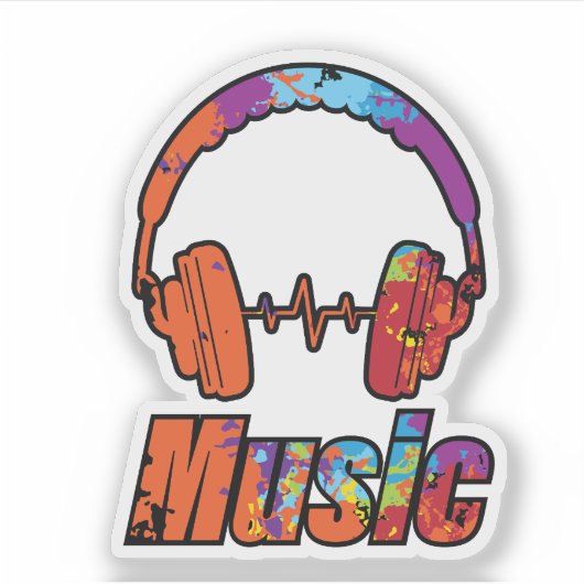 音楽 シール (正面)