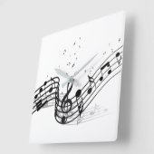 音楽 スクエア壁時計 (傾斜)