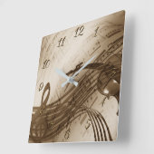 音楽 スクエア壁時計 (傾斜)