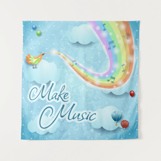 音楽、デジタルアートを作る タペストリー (正面)