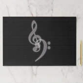 音楽 – トレーブルベースクレフ、 音符記号ティアウェイプレイスマット ペーパーパッド (インサイチュ)