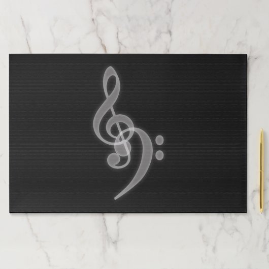 音楽 – トレーブルベースクレフ、 音符記号ティアウェイプレイスマット ペーパーパッド (インサイチュ)