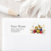 音楽、ドラムセット ラベル (インサイチュ)