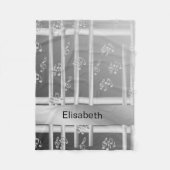 音楽，ノート，クレフ、 音符記号，バンド，シンボル，光沢， エレガントf フリースブランケット (正面)