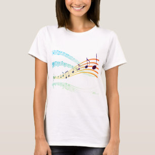 音楽、ノート、クレフ、 音符記号 Tシャツ