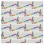 音楽、ノート、レインボー数々のカラー。陽気で可愛い ファブリック (見本)