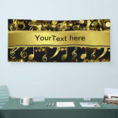 音楽，ノート，楽譜，金ゴールド，バナー，テンプレート, 横断幕 (トレードショー)