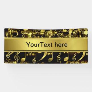 音楽，ノート，楽譜，金ゴールド，バナー，テンプレート, 横断幕