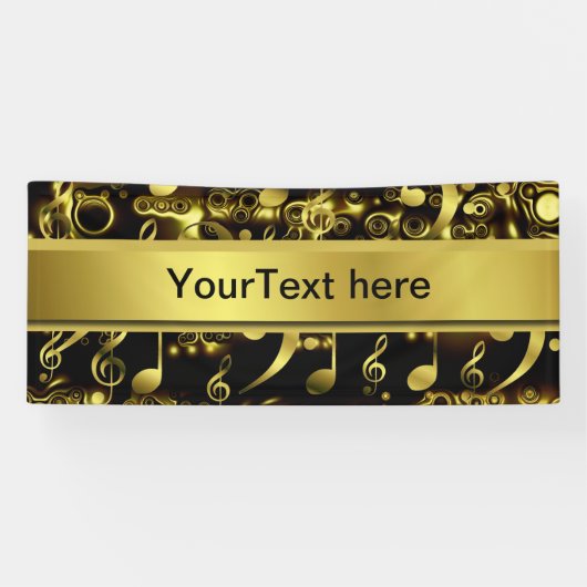 音楽，ノート，楽譜，金ゴールド，バナー，テンプレート, 横断幕 (横)