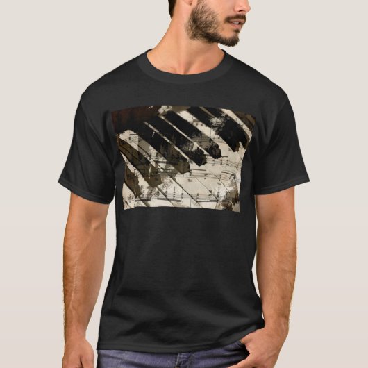 音楽、ピアノ装飾(2).jpg tシャツ (正面)