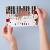 音楽 ピアノ マルサラ 水彩 花 チラシ (ハンドル)