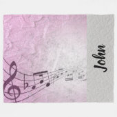 音楽 フリースブランケット (正面(横))
