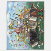 音楽 フリースブランケット (正面)