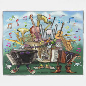 音楽 フリースブランケット (正面(横))