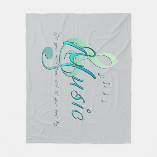 音楽 フリースブランケット (正面)