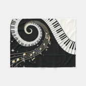 音楽 フリースブランケット (正面(横))