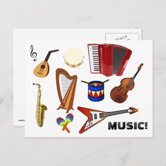 音楽! ポストカード (正面/裏面)