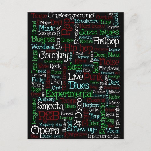 音楽 ポストカード (正面)