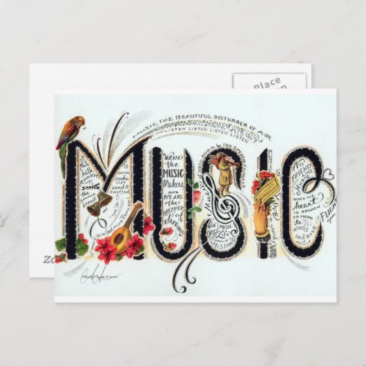 音楽 ポストカード (正面/裏面)
