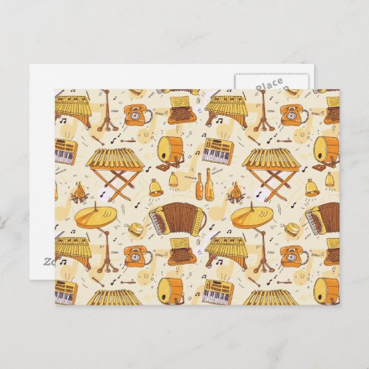 音楽 ポストカード (正面/裏面)